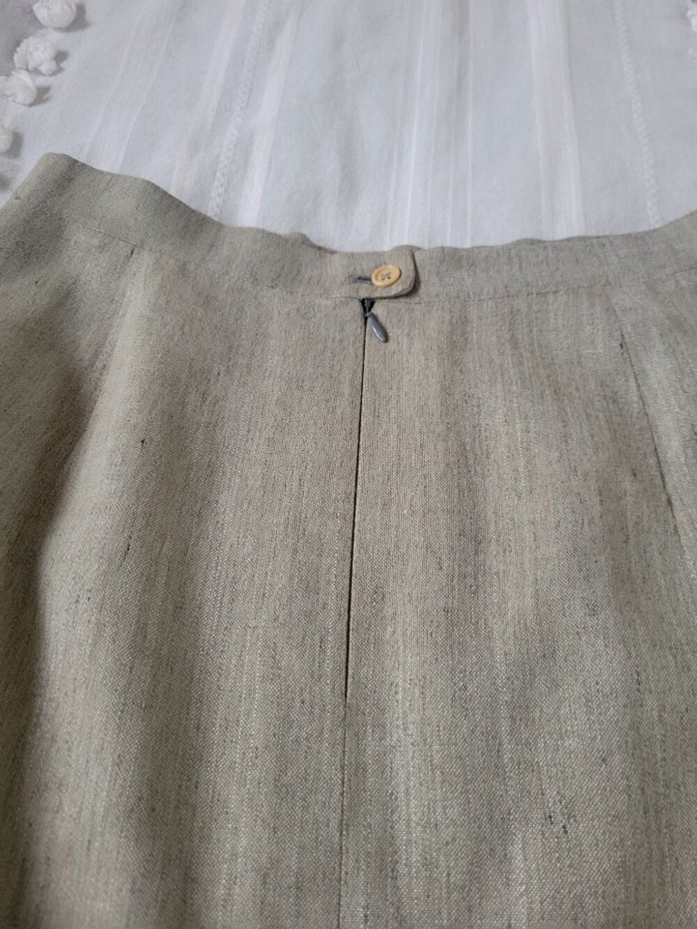 Burberry London Linen Pencil Skirt Office Chic Quiet Luxury Designer Capsule - Picture 2 of 7